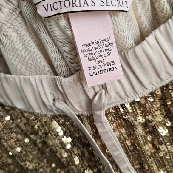 Victoria's Secret Gold Sequin Jogger Lounge/Pajama - Picture 3 of 7